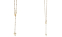 Macy's Cross Rosary Lariat Necklace in 14k Yellow Gold, 19 1/2" + 3 1/2" extender